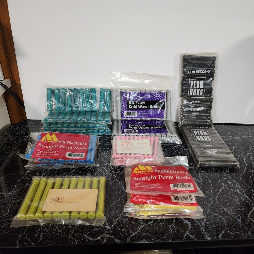 Lot of Assorted Small and Large Perm Rods Curl Women Hair Styling Salon Vintage